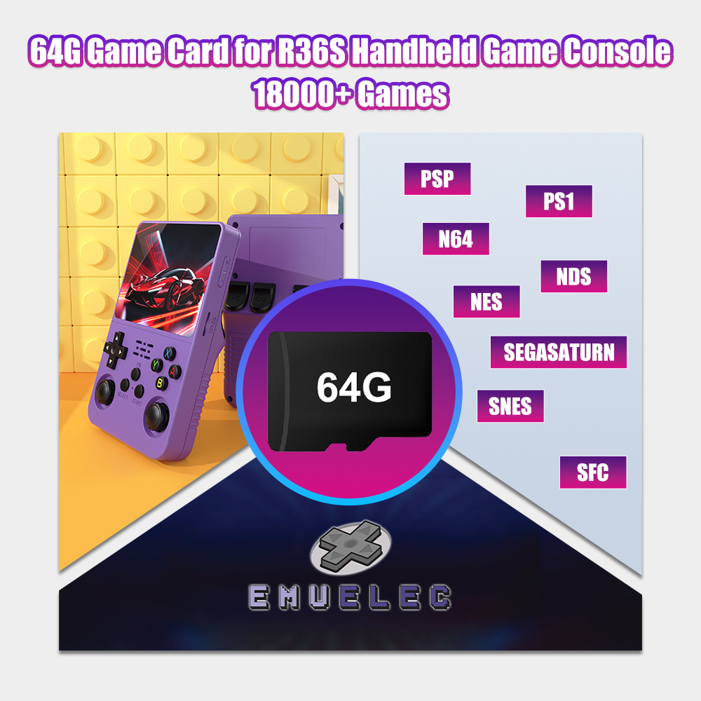 Retro Gaming N64 - بطاقة لعبة TF 64G لوحدة تحكم