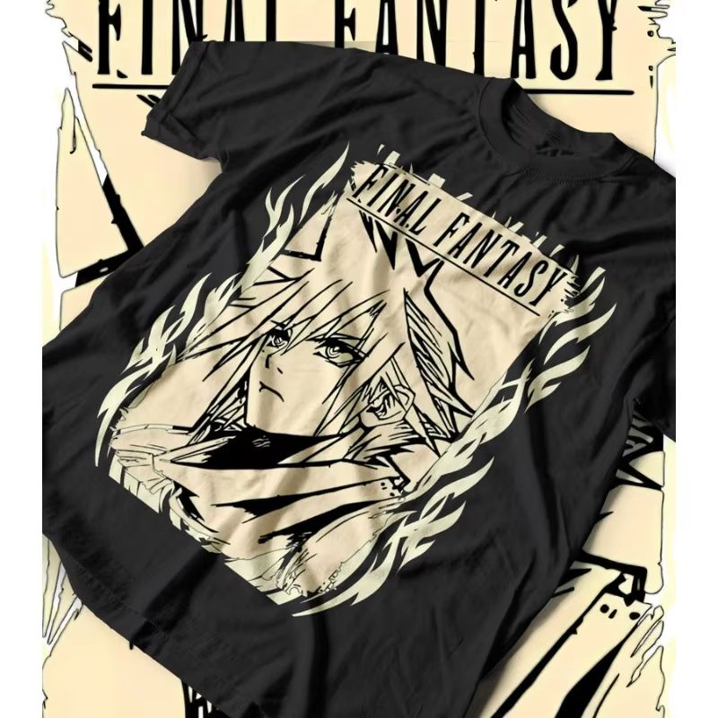 Retro Gaming T Shirt - تي شيرت فاينل فانتسي VII ريبيرث