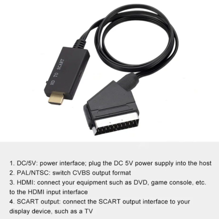 كابل محول HDMI متوافق مع SCART - مراجعة Scart To Hdmi وسعره