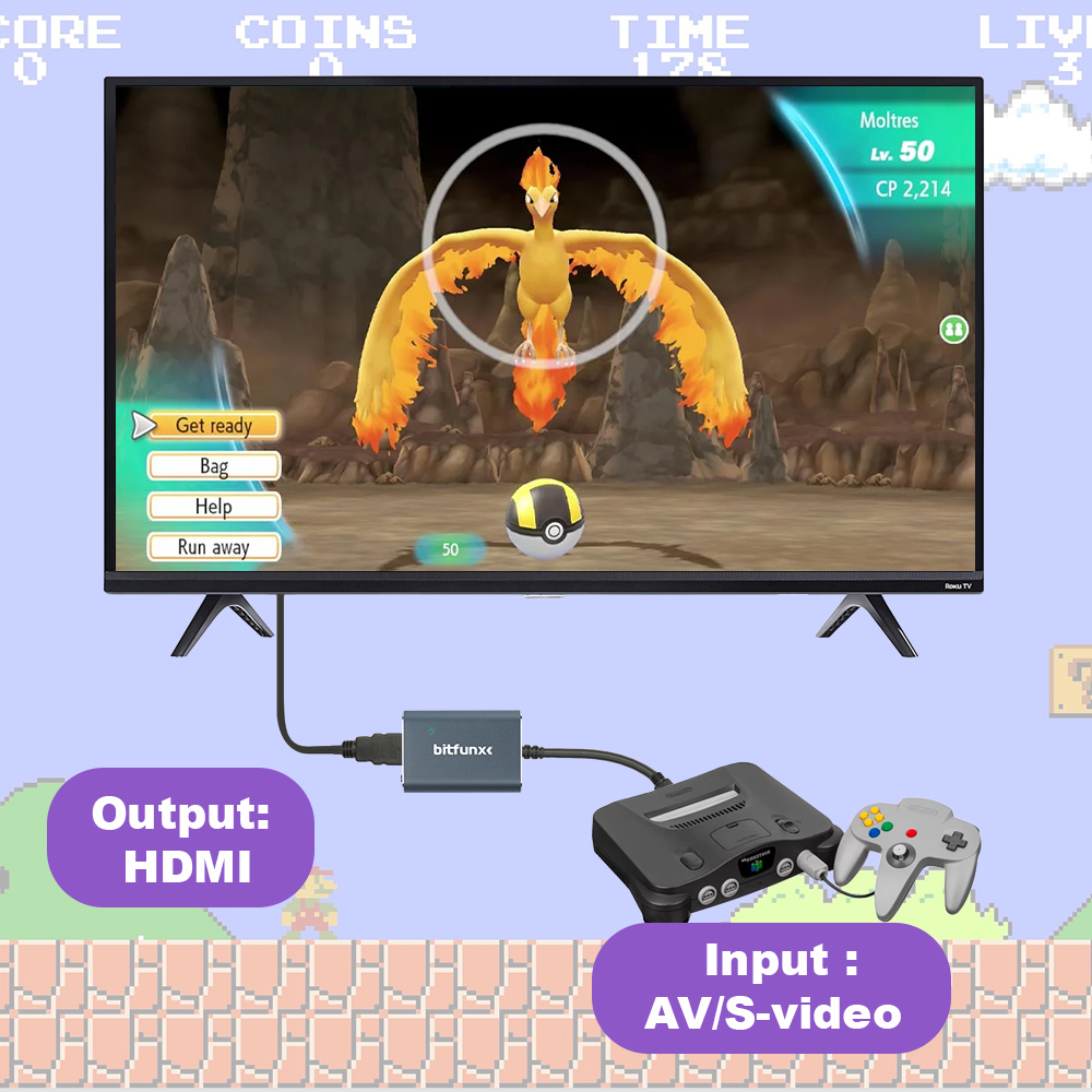 محول فيديو Bitfunx 720P Svideo - مراجعة Retro Gaming N64 وسعره