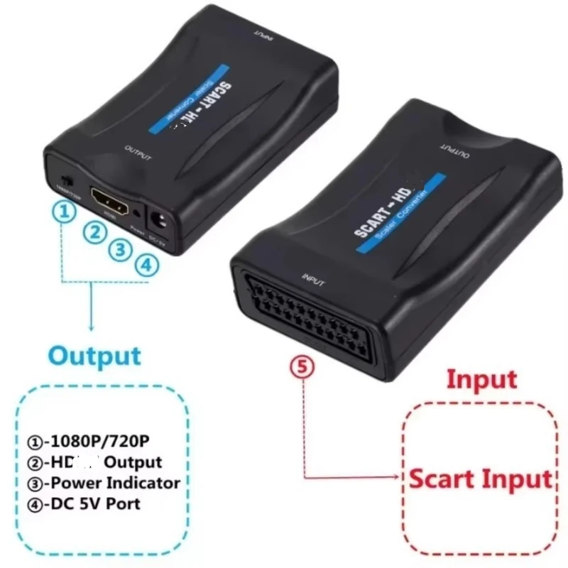 محول SCART إلى HD يعمل بالطاقة - مراجعة Scart To Hdmi وسعره