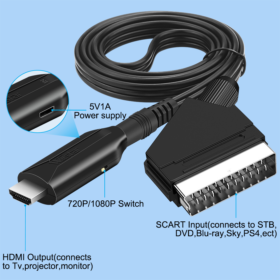 محول سكارت إلى HDMI 1080P محول - مراجعة Scart To Hdmi وسعره