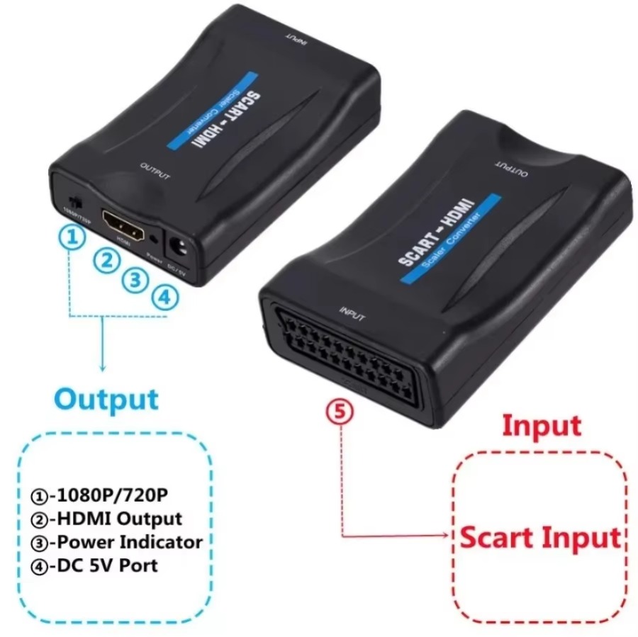 محول فيديو وصوت عالي الدقة 108 - مراجعة Scart To Hdmi وسعره