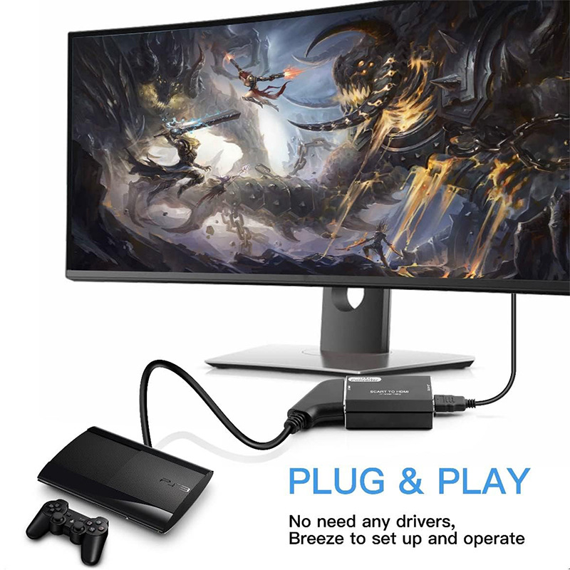 1080P سكارت إلى HDMI محول 720P - مراجعة Scart To Hdmi وسعره
